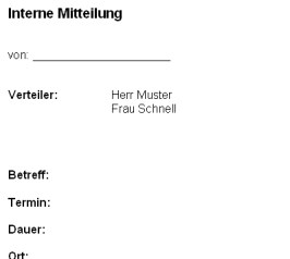 Interne Mitteilung Palmlife Wissen